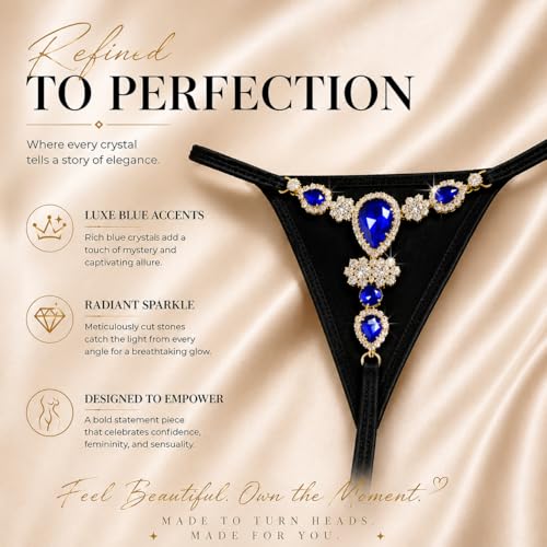 Image of Sexy Underwear for Women Elegant Rhinestone Panties Adjustable Waist Straps Crystal Thongs hilos sexys para mujer hot