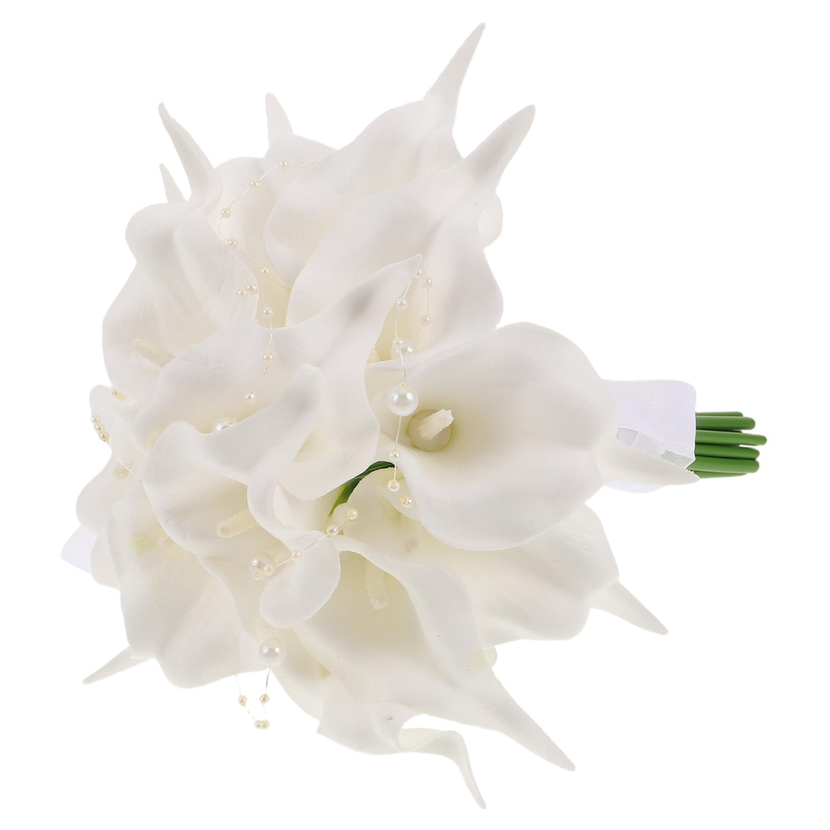 Bouquet de mariage artificiel blanc en plastique pour mariée et cérémonie