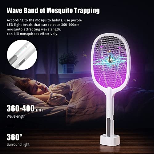 Earth-Rated-Mosquito-Bats-Racket-Killer-Five-Nights-Mosquito-Killer-Racket-Rechargeable-Handheld-Electric-Fly-Swatter-Mosquito-Killer-Racket-15-Lavender-Multi