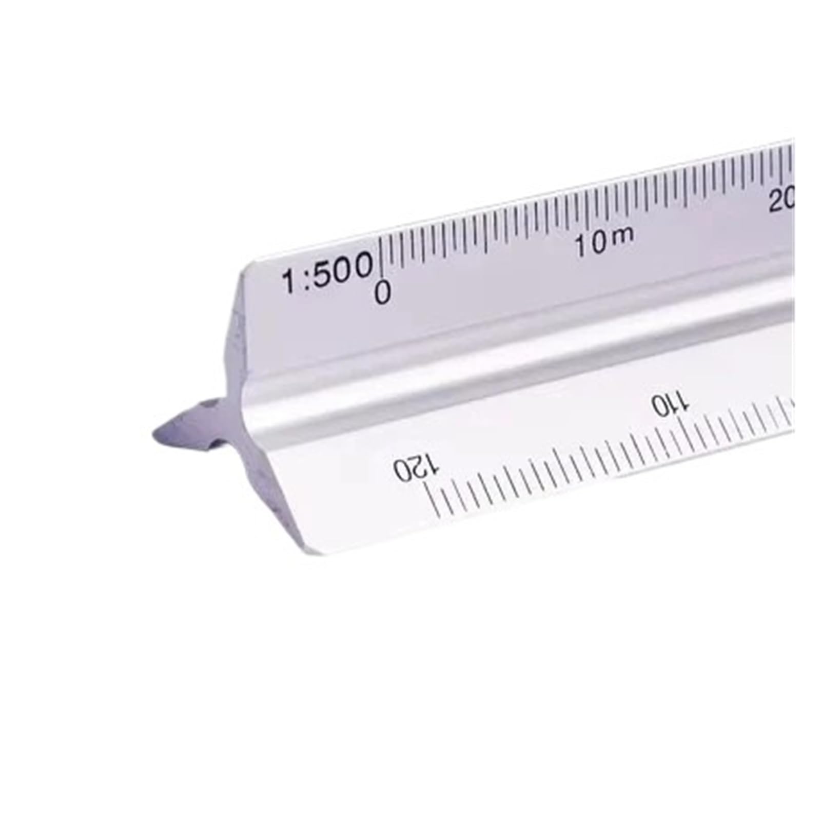 Aywtiun Silver-1-500-Large Architectural Scale Ruler 30Cm Triangular Scale Ruler 1:20-1:500 Metal Plastic Straight Metric Architect Engineer Accurate Drafting Measure Tool(Silver-1-500-Large)