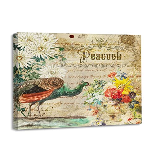 Décoration murale de paon vintage, l'idée cadeau de Noël idéale pour une pendaison de crémaillère