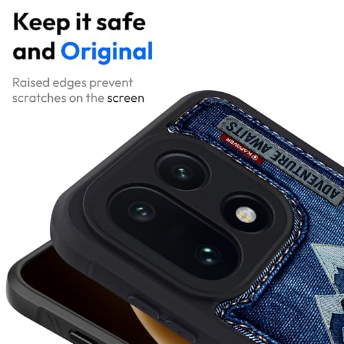 Image of KAPAVER Mag-X Sandstone Back Cover Case Compatible with MagSafe, Magnetic Case for OnePlus 15 (Denim Adventure)