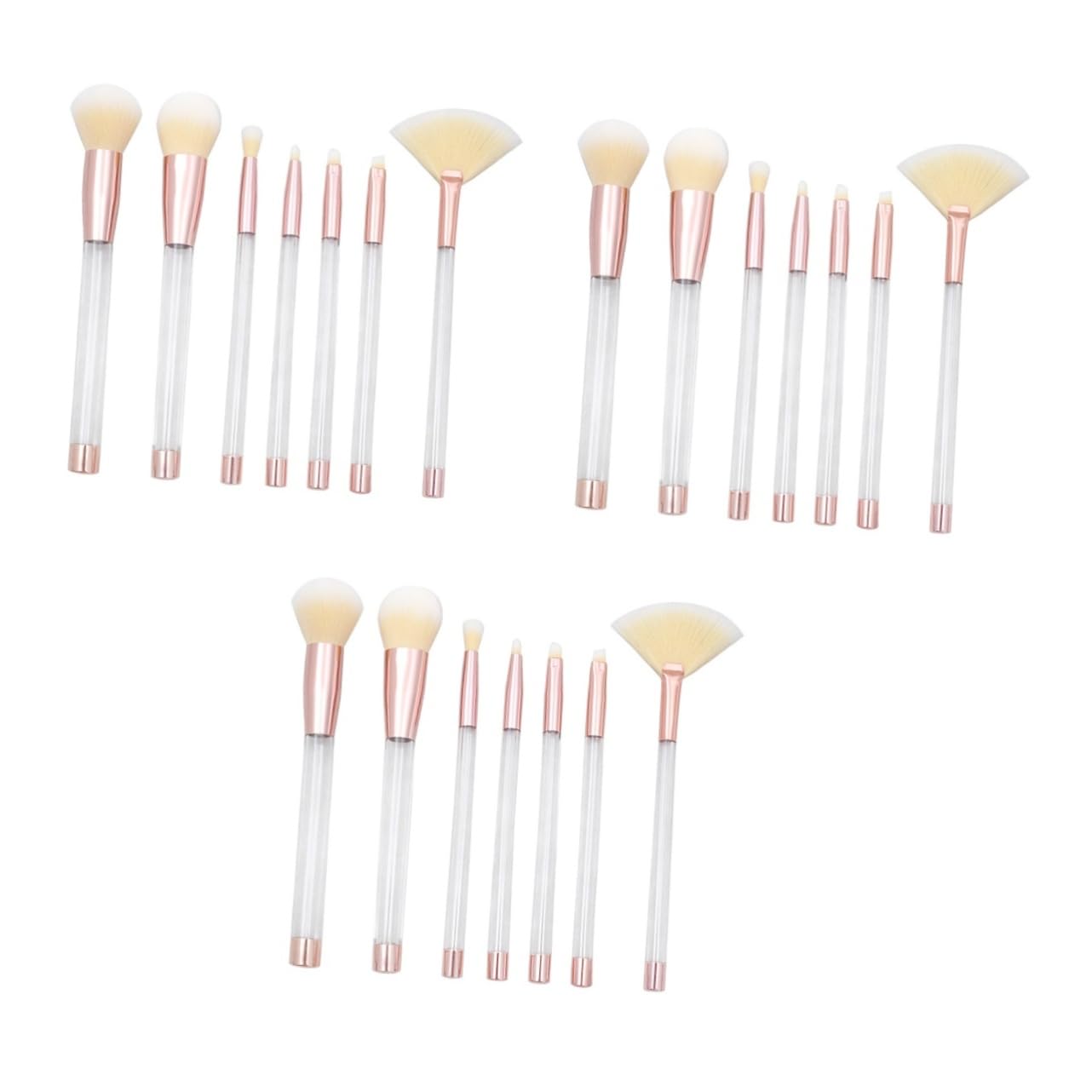Ipetboom 21pezzi Pennelli Per Trucco Trasparente Cristallo Con Manico Vuoto Per Strumenti Cosmetici Versatili Per Trucco Professionale e Quotidiano Di Alta Qualità e Manico Ergonomico