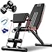 HSBAIS Ławeczka do podnoszenia ciężarów regulowana, wielofunkcyjna ławka, uchwyt na nogi do treningu brzucha, płaska ławeczka do treningu brzucha, czarna, 30 x 130 x 102 cm