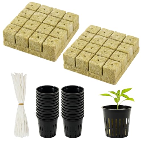 ECcandiedhaws O kit de sistema de cultivo hidropônico de 76 peças inclui 32 peças de cubos hidropôni