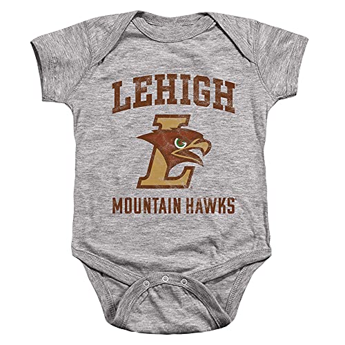Lehigh University Official Mountain Hawks Logo Unisex Infant Snap Suit for Baby,Athletic Heather, 6 Months