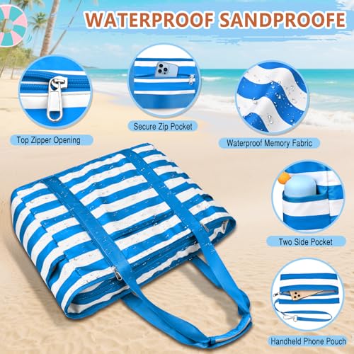Image of Extra Large Beach Bags for Women Waterproof Sandproof Beach Tote Bag