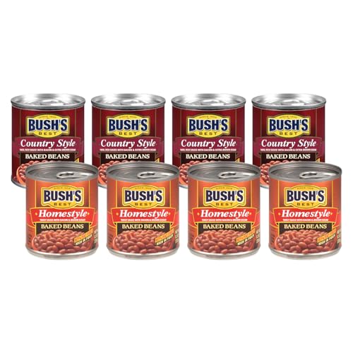 Image of Bush's Best Baked Beans, Homestyle & Country Style, 4 Each, 8.3 Oz (Variety Pack)