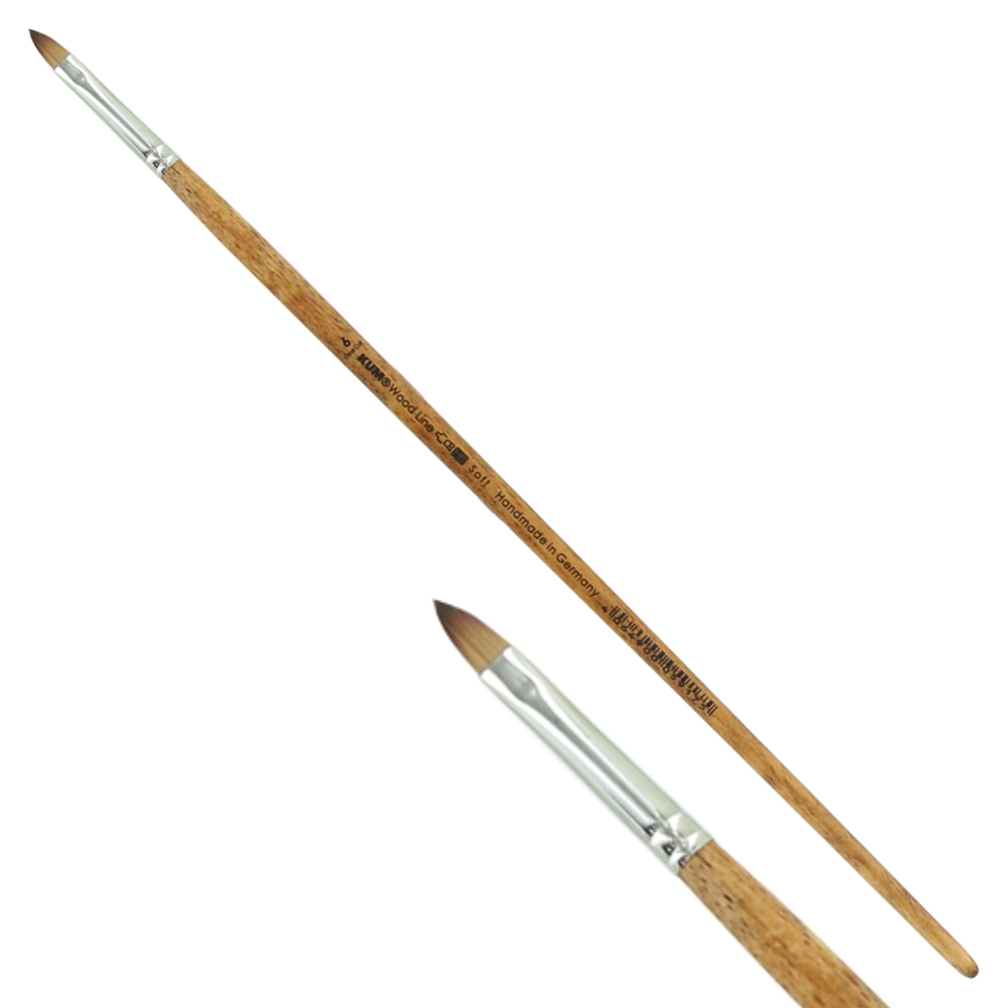 KUM 5126411 Acrylic and Oil Brush Wood Line Cat Tongue Size 6 for Artists Artist Brushes Art Supplies