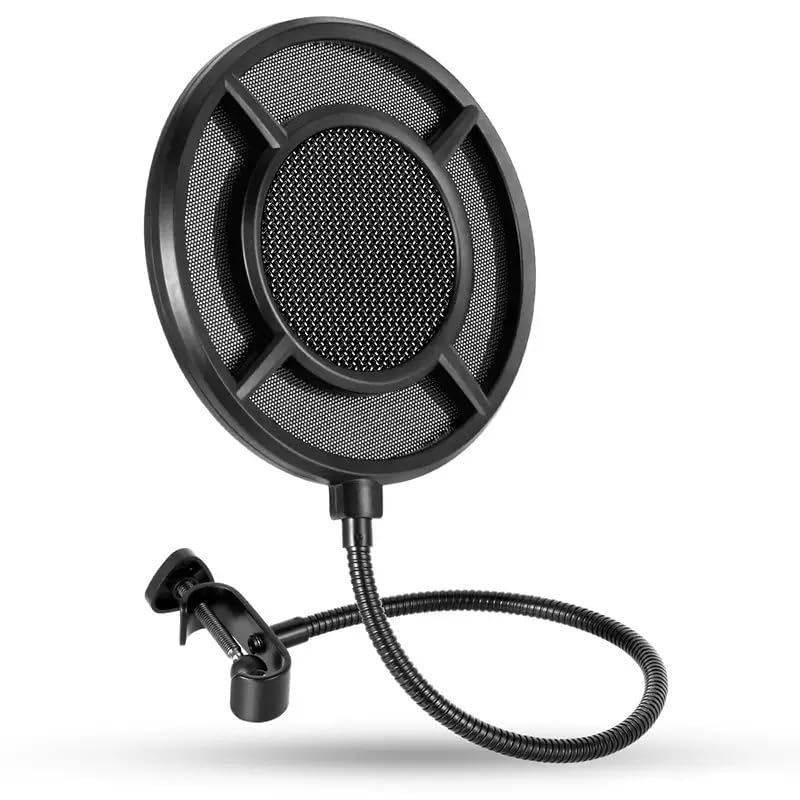 YieinKonar Professional Studio Mic Pop Filter-Triple Layer Metal Mesh Mic Windscreen for High-End Recording,Podcasting & Voiceovers | Blowout,Anti-Ploive Sound Shield with Heacy-Duty Black Metal Frame