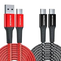 Lot de 2 câbles de charge rapide, 2 m, câble USB-C vers C, 100 W, PD3.0 + câble USB-A vers C, 3,1 A, en nylon tressé, pour iPhone 16 Pro, Samsung Galaxy S23, iPad Pro, MacBook Air, tablette, etc