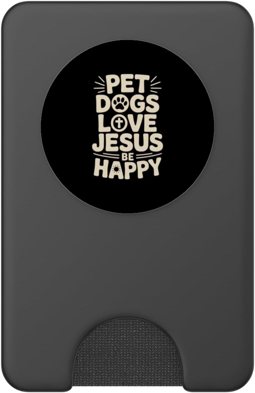 Pet Dogs Love Jesus Be Happy Animal Pets PopSockets PopWallet for MagSafe image 2