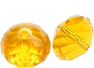 50pcs Adabele Austrian 8mm Faceted Rondelle Crystal Beads Light Topaz Yellow Spacer Compatible with 5040 Swarovski Crystal...