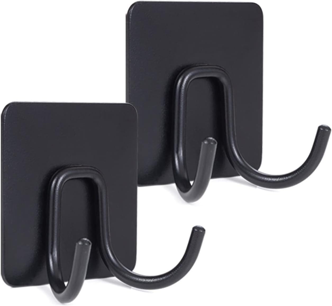 Lcanallyms Black Wall Hooks, 304 Stainless Steel Self Adhesive Hook Stick On Wall Hooks For Hanging Towels For Bathroom, Towel Hanger Matte ,3Pcs(,2Pcs)
