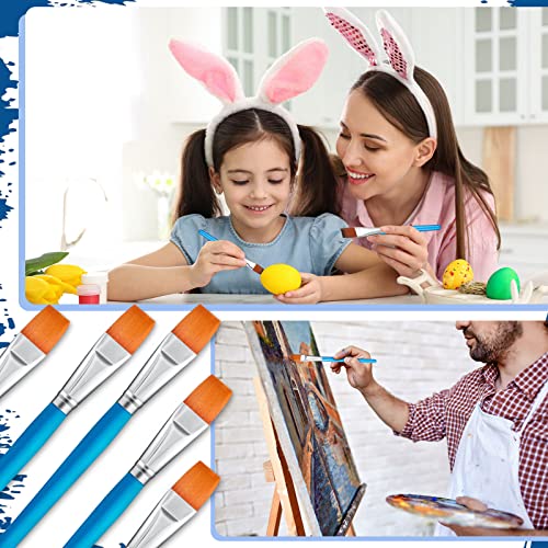 Flat Paint Brushes Watercolor Acrylic Paint Brush Synthetic Nylon Hair Paintbrush 1 Inch Artist Painting Brush For Detail Painting Oil Watercolor Fine Art Painting For Kids (Sky Blue, 5 Pieces) #TOP4