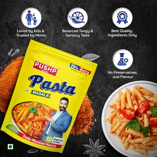 Image of Pushp Brand Pasta Masala 12 pouch (pack of 1)