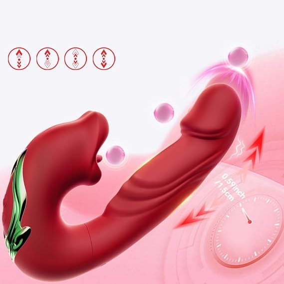 SKBOSRJIA Floor Trainer, 4 in 1 Massager Toy for Women, Quiet Waterproof Red
