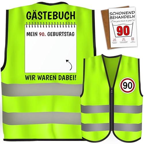 Giftota 90 Geburtstag Geschenk Junge 90 Geburtstag für Junge mit Grußkarten WIR WAREN DABEI Geburtstag Weste Geburtstagsgeschenk für Männer Lustige Geschenke Geburtstag für Parteien