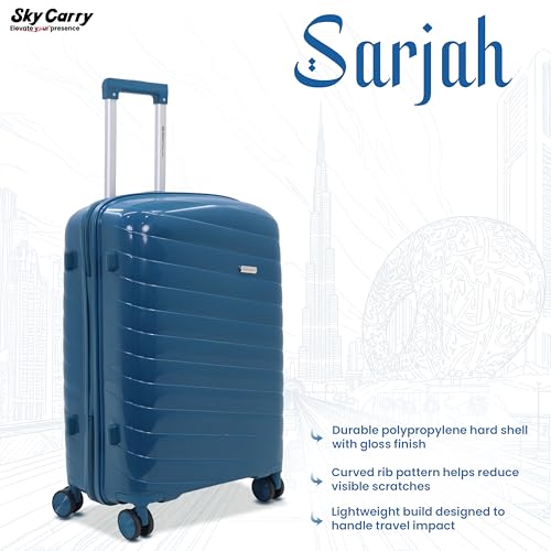 Image of Sarjah Polypropylene Suitcase Trolley Bag | TSA-Type Lock | TSA-Type Lock, 360 Dual Spinner Wheels, Aviation-Grade Telescopic Handle, Matte-Gloss Finish