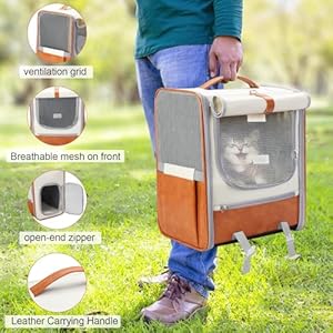   Pet-Carrier-Backpack-Bubble-Backpack-Carrier-for-Small-Medium-Cats-PuppiesCollapsible-Travel-Puppy-Carrier-Designed-for-Travel-Hiking-Walking-Outdoor-Beige