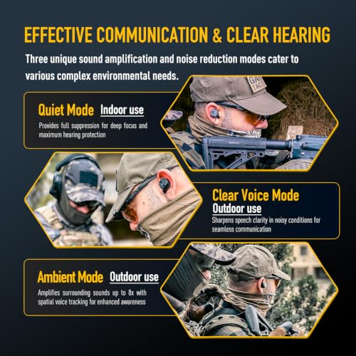 EARMOR M20T PRO Upgraded Electronic Shooting Ear Protection, NRR 30dB, Bluetooth 5.4, Noise Canceling & Sound Amplification, Tactical Hearing Protection for Gun Range, Waterproof, Wind Resistant - image 3