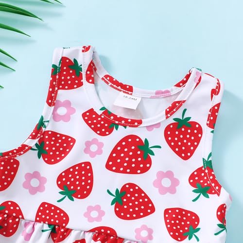 Image of Baby Swimsuit Girl Two Piece Bathing Suit Toddler Girls Summer Beach Ruffle Tankini Swimwear 1-7Y