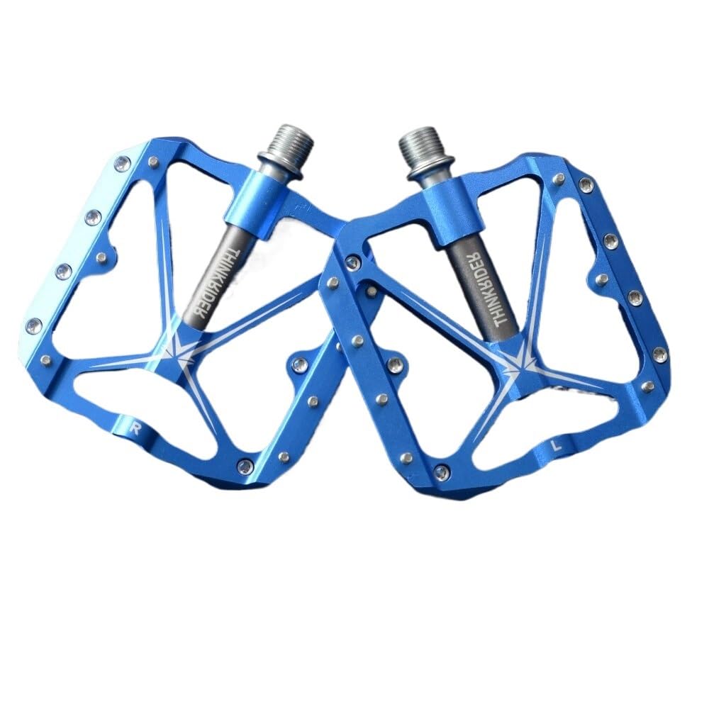 Pédales de vélo VTT route plateforme large bleue accessoires vtt de montagne