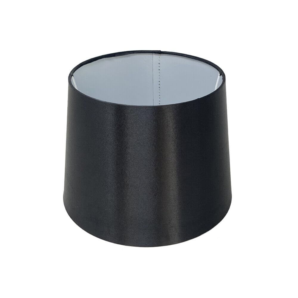 8" (20cm) Empire Silk Fabric Drum Shape Table Lamp & Ceiling Pendant Light Shade (Black) — image 1