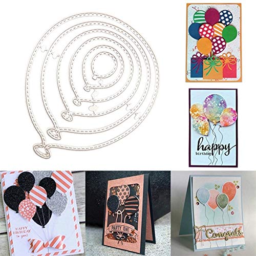 6Pcs/Lot Balloons Metal Die Cuts,Balloons Party Festival Invitation Card Cutting Dies Cut Stencils For Diy Scrapbooking Album Decorative Embossing Paper Dies Card Making #TOP2