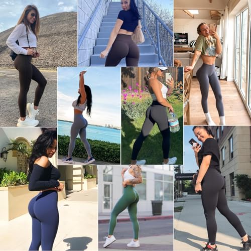 2 Pack Leggins Anticeluliticos Mujer,Suave y Elastico Mallas Running Mujer 3D Mallas Compresion,Comodo y Transpirable Leggins Push up Deportivos para Yoga Correr Jogging Caminar Gimnasio Fitness - imagen 6