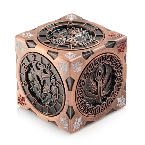 Spinner DND Dice Cube DNDND 7-in-1 Spinning Dice Set with Gift Box for Dungeons and Dragons D&D Tabaltop Ideal Collectors Gift for Dungeon Masters (Copper)
