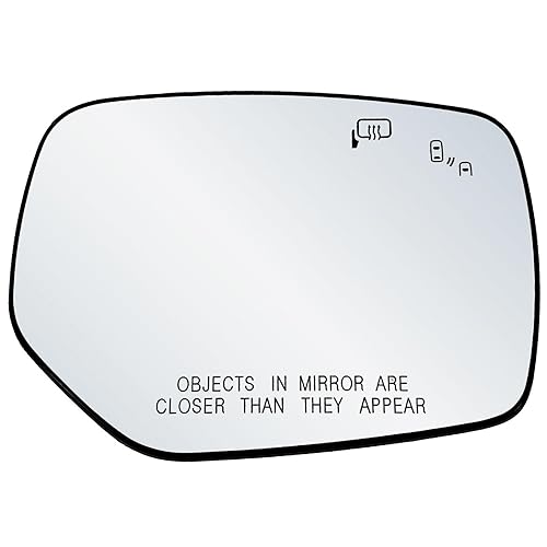 Passenger Side Mirror Glass Assembly With Plastic Backing Plate Heated