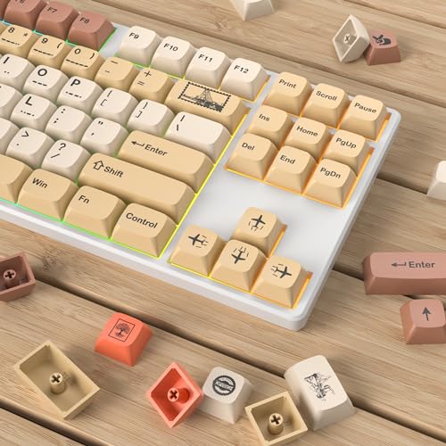 Image of surmen 139 XDA Profile PBT Keycaps 75 Percent, Custom keycaps Dye Sublimation with ISO Keys for 61 /68 /82 /87 /108 Mechanical Keyboard (Stamp)