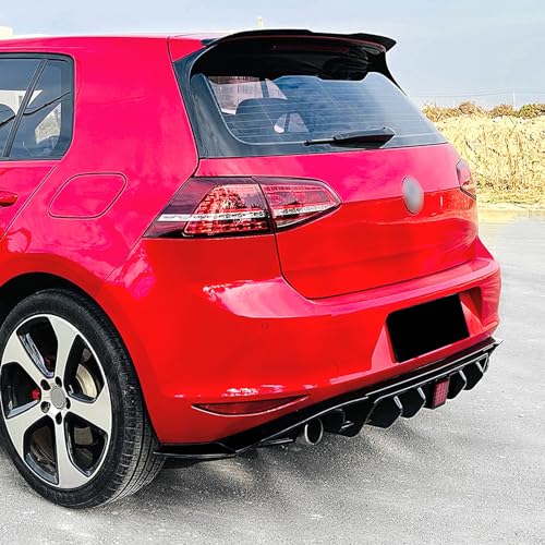 Diffuseur de pare-chocs arrière Golf 7 MK7 au look noir brillant