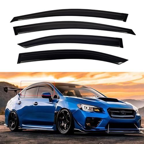 AceRide Window Visors for 2022-2025 Subaru WRXï¼ŒRain Guards Sun Shields Window Deflectorï¼ŒTape-On Styleï¼Œ4PCS