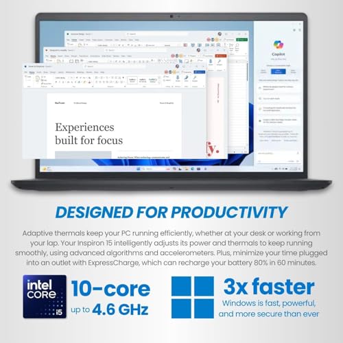 Image of Dell Inspiron 15.6 inch FHD Touchscreen Laptop | 13th Gen Intel Core i5 | 16GB DDR4 RAM | 1TB PCIe SSD | AI-Enhanced Windows 11 | WI-FI 6 | Long Battery Life for Business