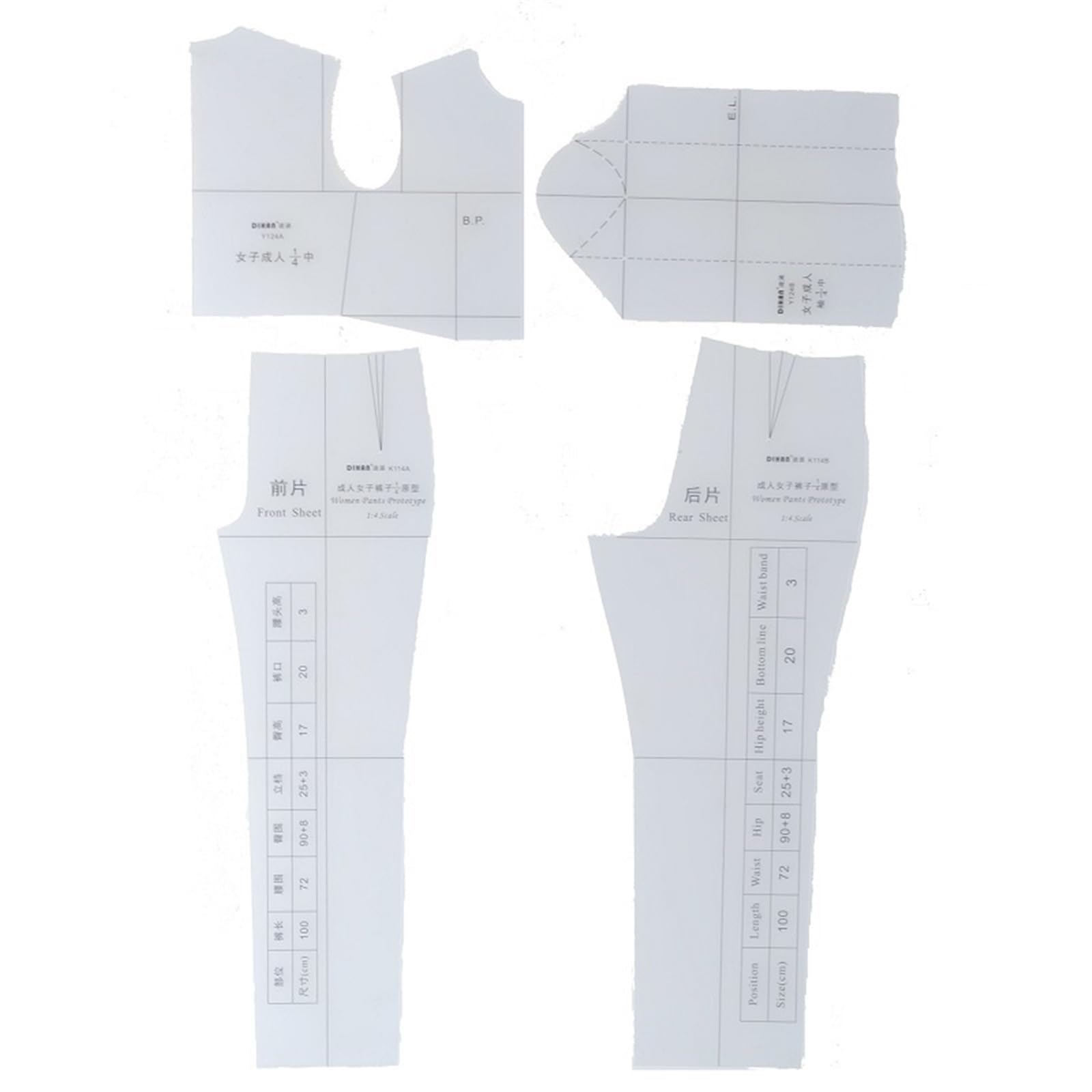 Règle de pantalon pour femmes 1:4 pour créer vos patrons maison