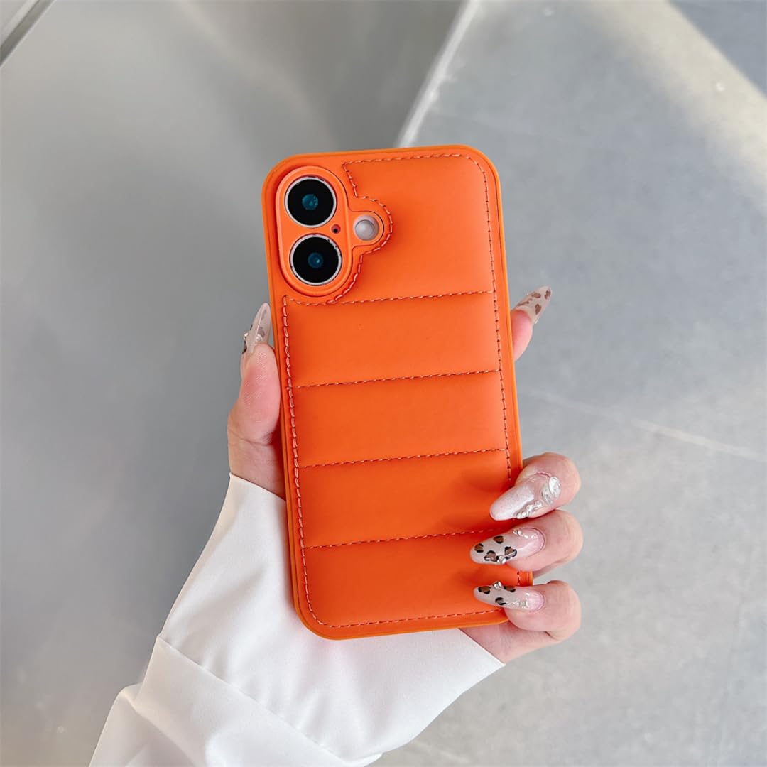 Coque antichoc iPhone 16 Pro en silicone souple orange robuste - 7