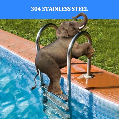 Escalera para piscina de acero inoxidable 304 con 3 peldaños miniatura 4