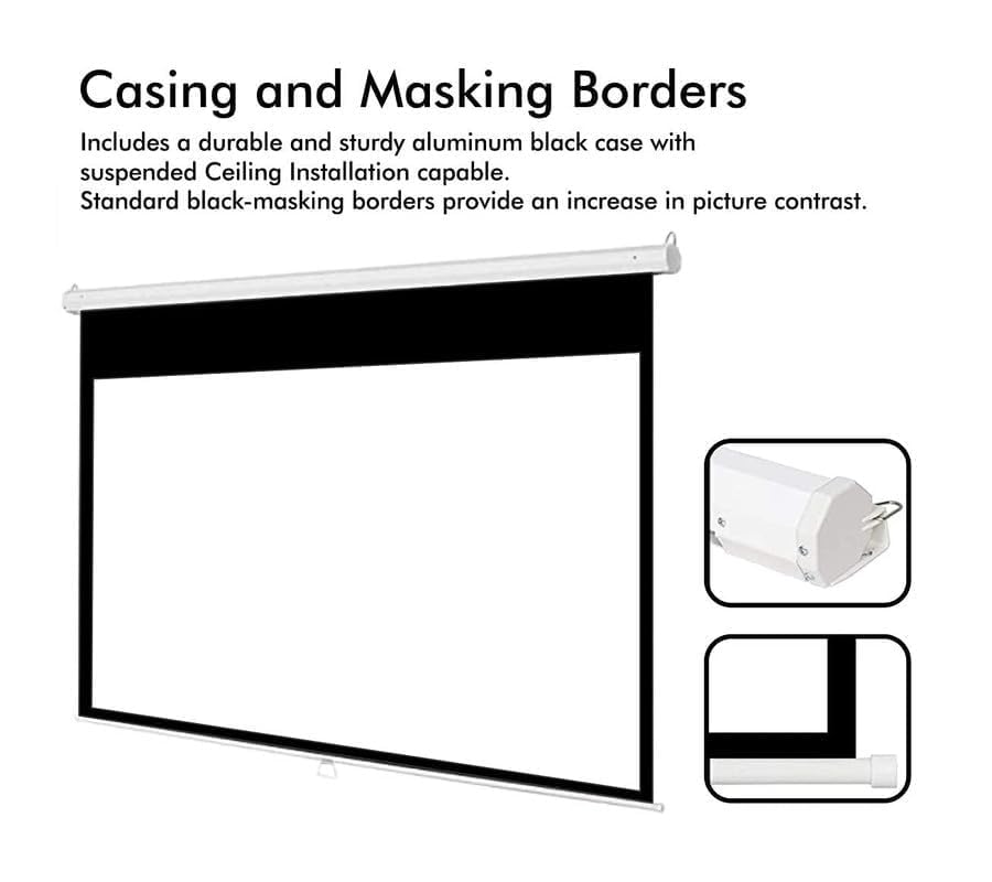 Image of BIG VUE 120 Inch Motorized Projector Screen | Electric Projection Screen | Home Theatre Screen | with Remote Control (120 Inches, 16:9 Ratio)