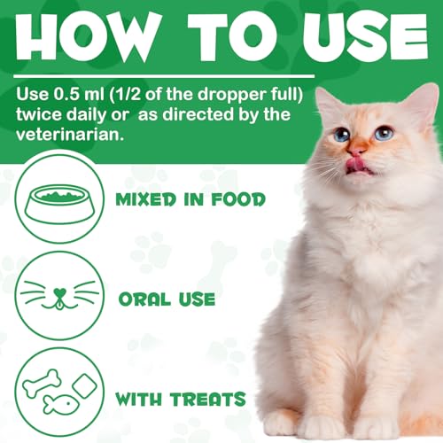 Kidney Support for Cats - Natural Supplement for Enhancing Kidney Function & Balancing Fluids - Restores Appetite & Promotes Regular Urination - 2.02fl oz - Image 3