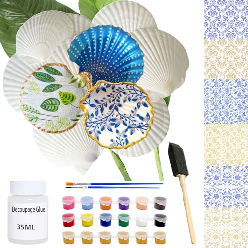 Conchas grandes Wanwanzi para manualidades fáciles de decoupage floral