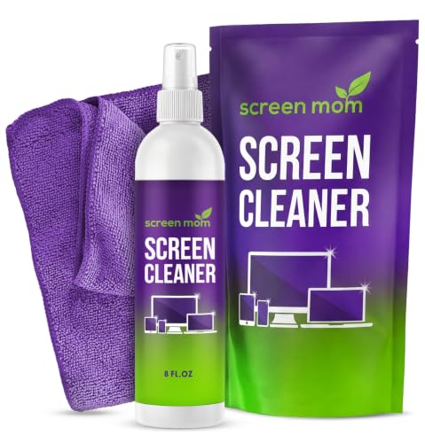 IT Dusters Screen Mom Ecran Nettoyant Kit - Idéal pour les Ecrans LED et LCD, Ecran D'ordinateur, Téléphone, Ordinateur portable et iPad - 225ml et un Grand chiffon en Microfibre de Qualité Supérieure