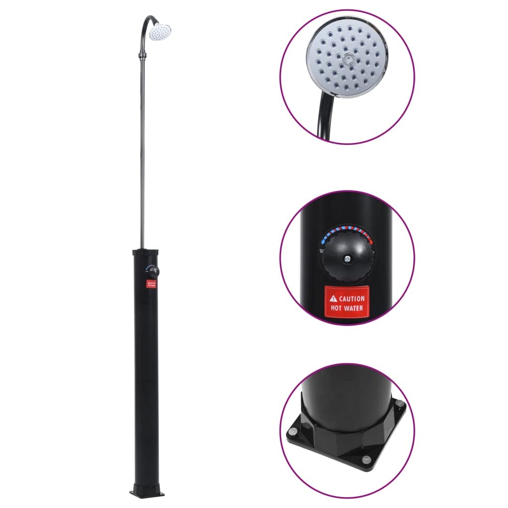 Tomostar Douche Solaire, Douche de Jardin Extérieur Solaire Noir 215 cm 8 L