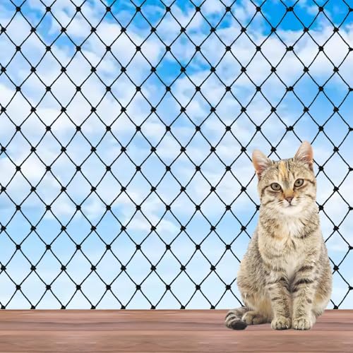 WEISGJA Cat Balcony Netting, Large Cat Net Pet Anti-Fall Safety Netting,Tear-Resistant, Thickened Nylon Dogs Cats Climbing Net, Pet Mesh Fence for Balcony, Stair, Window, Outdoors (10x6.6ft)