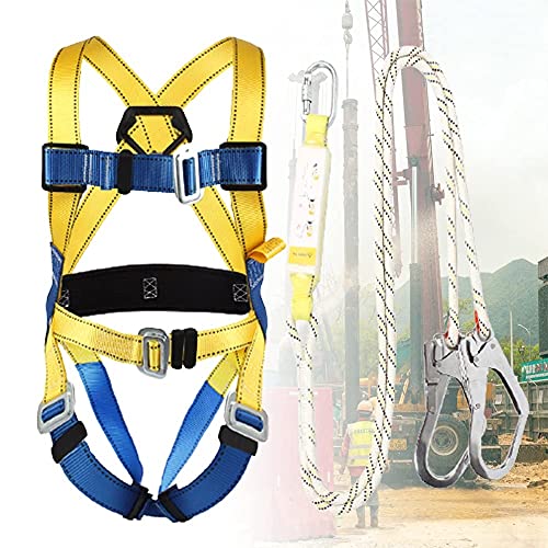 DFYOZX Cinturón de Seguridad para Trabajos aéreos, arnés de Escalada para detención de caídas, arnés de Seguridad para caídas, Andamios, arnés de protección contra caídas, Kit de arnés
