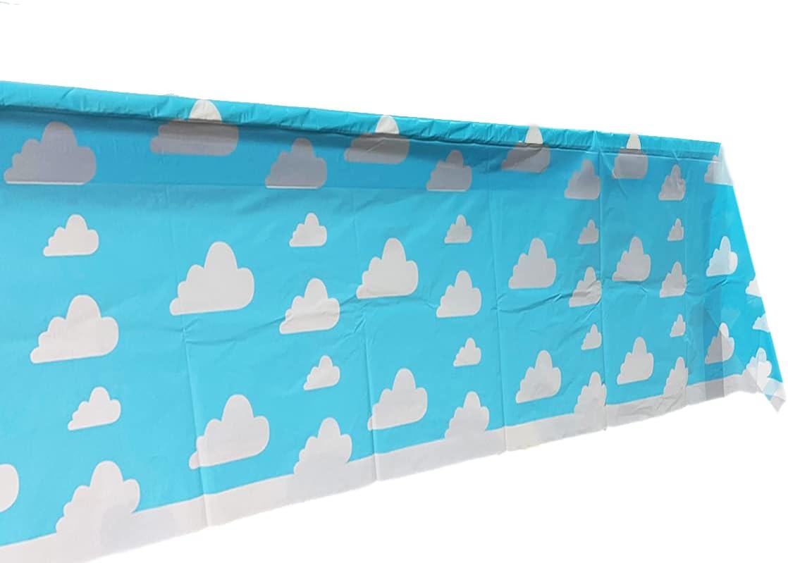 Blue Sky White Clouds Birthday Party Supplies, 20 Plates and 20 Napkins and Tablecloth71 '' x 42.5 '', Blue Sky Cartoon Theme Birthday Party Decorations for Baby Kids Shower - Image 9