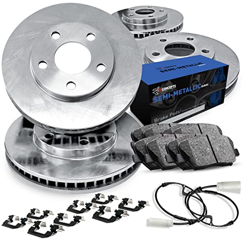 Image of R1 Concepts Front and Rear Brake Kit Fits 2018-2022 BMW X3; 2019 BMW X4| Semi Met Pads, Blank Rotors| Hardware, Sensor Wire| 13.0 inch Front & 13.0 inch Rear | Semi Met Pads, Blank Rotors| Hardware, Sensor Wire| 13.0 inch Front & 13.0 inch Rear