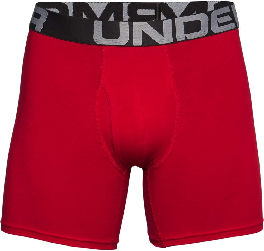 Under Armour Men's Charged Cotton 6in 3 Pack Elasticated and quick-drying sports underwear, extra-comfortable boxer briefs with 4-way stretch in a pack of 3 (pack of 1)