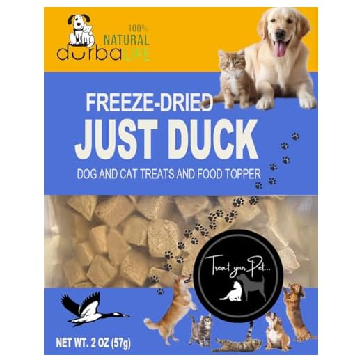 DurbaLife Freeze Dried Dog and Cat Treats Food Topper (2.0 oz, Just Duck)